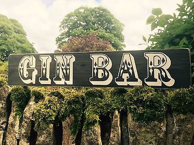 Gin bar sign vintage style wooden shabby bbq party gift large man cave | eBay UK