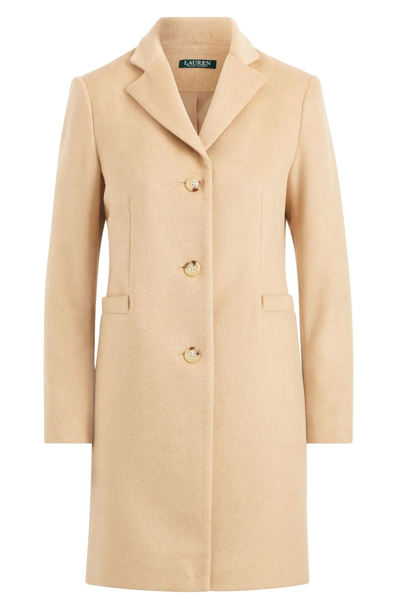 Lauren Ralph Lauren Wool Blend Reefer Coat (Regular & Petite) | Nordstrom