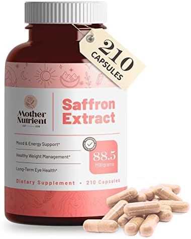 Saffron Extract Supplements by Mother Nutrient — Saffron Supplement Capsules for Women and Men — 88. | Amazon (US)