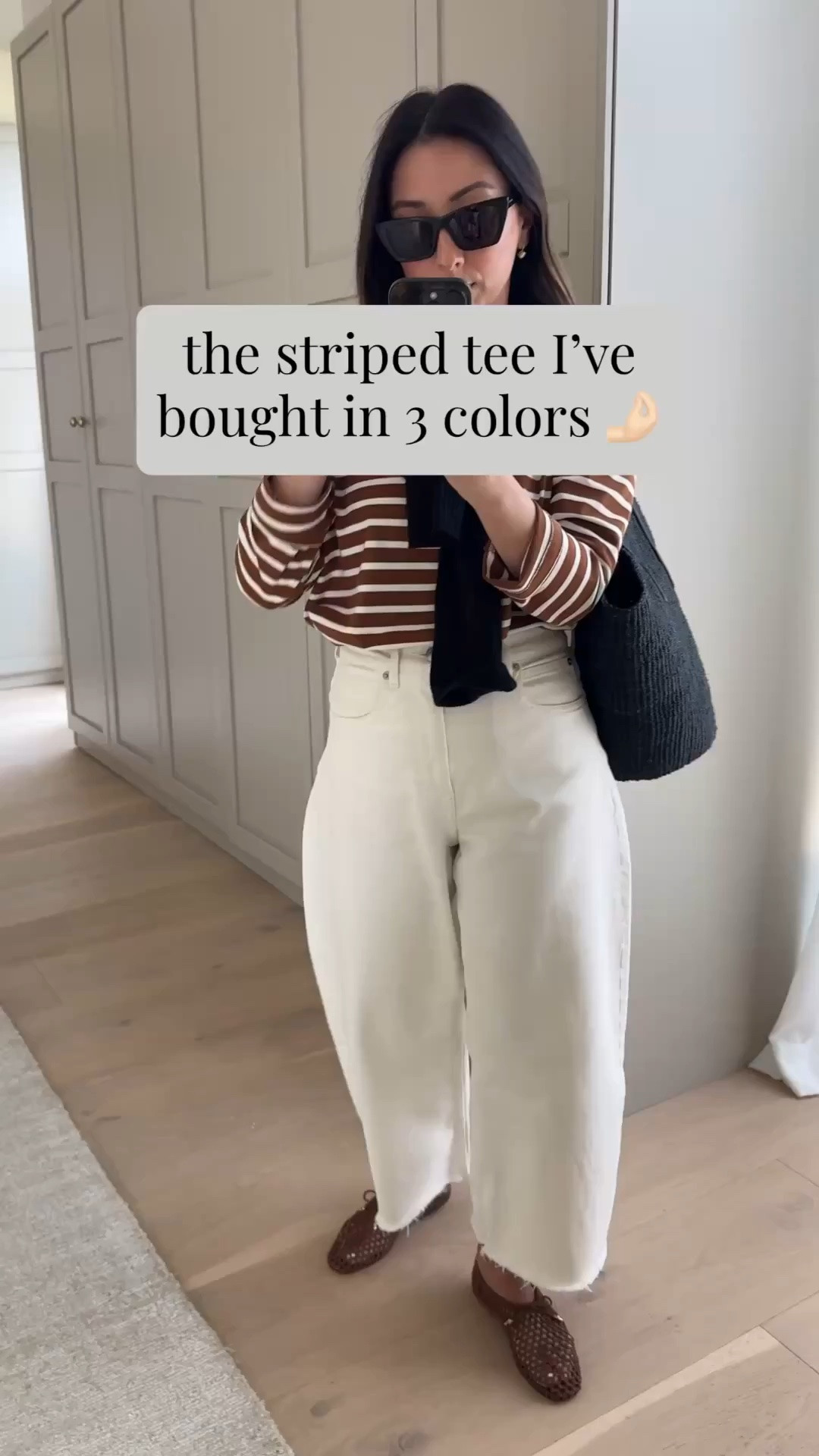 My go-to outfit formula - never fails. Tuck your top into barrels!

Tuckernuck tee xs
Everlane cashmere seater xs
Everlane curve jeans 26 - sized up and cut hems
Dolce vita flats 5
Liffner tote
Dorsey James necklace 15
Electric Picks earrings

summer outfits, summer style, petite style

#LTKmomlife #LTKootd #LTKPetite