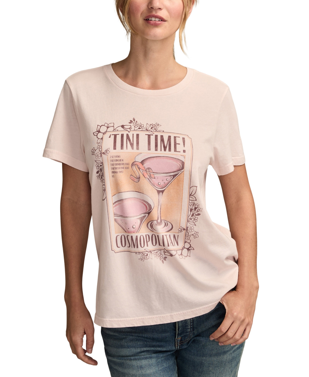 Lucky Brand Women's Martini Time Short-Sleeve T-Shirt - Primrose Pink | Macy's