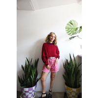 Vintage 1980S Maroon Brick Red Pullover Crew Neck Sweatshirt Jumper - Athletic | Etsy (US)