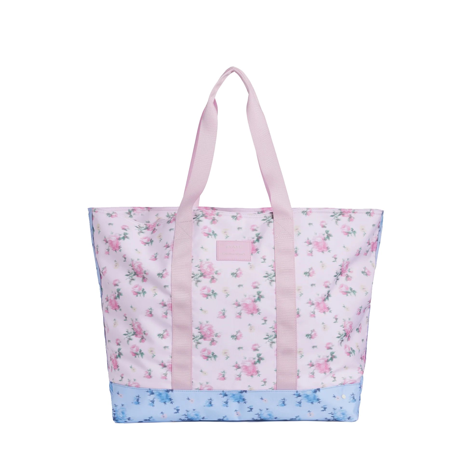 STATE x LoveShackFancy Graham XL Tote Bag Recycled Polyester Canvas Ikat Rose | STATE Bags