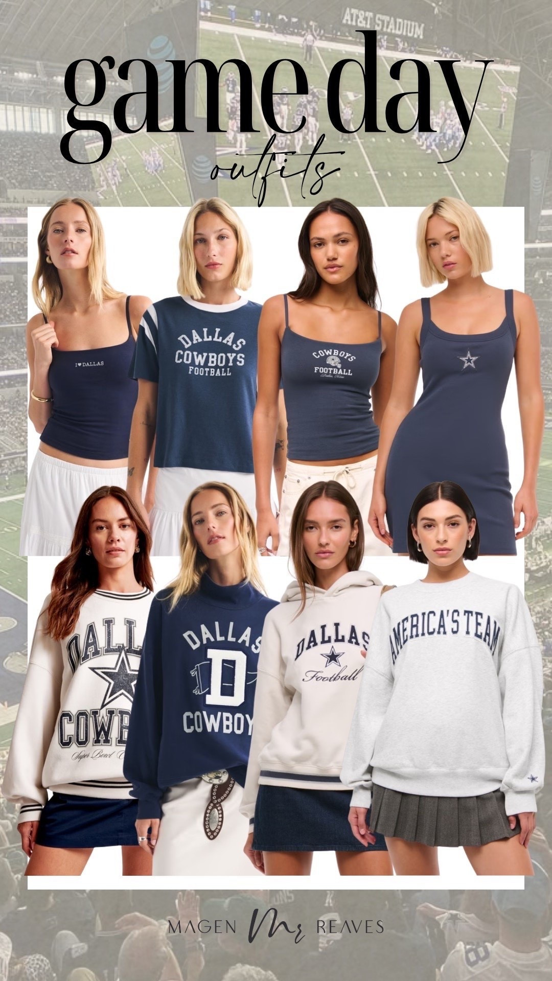 Game day outfits! 

Cowboys, Dallas cowboys, nfl, Abercrombie, trendy fashion