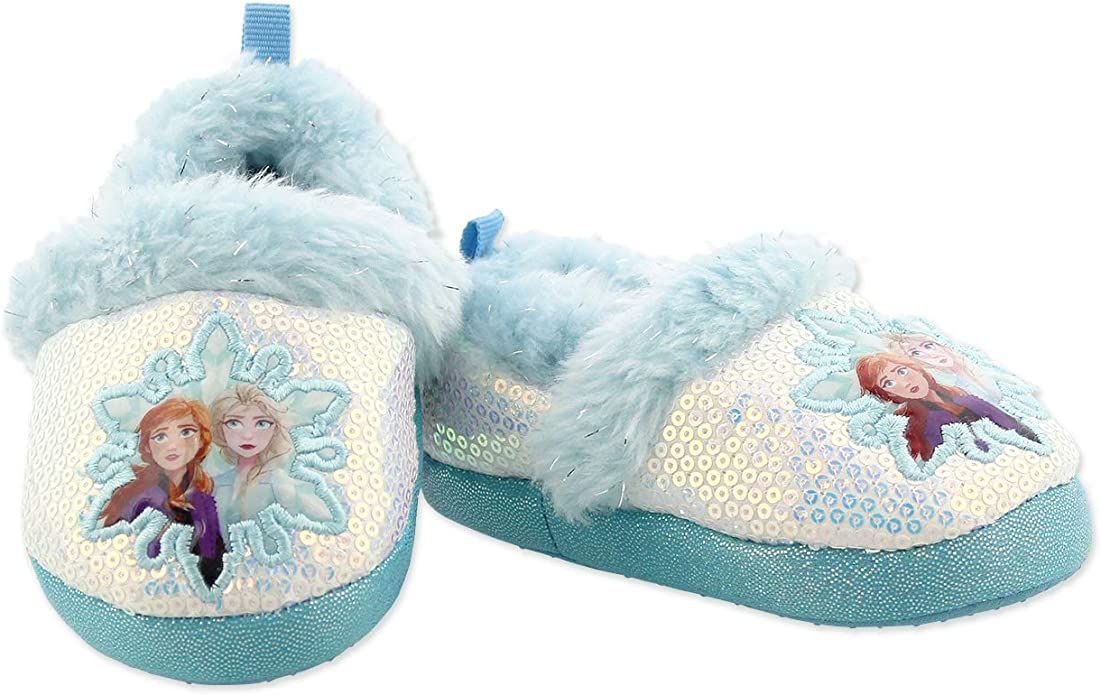 Disney Frozen 2 Elsa Anna Girls Toddler Plush A-Line Slippers | Amazon (US)