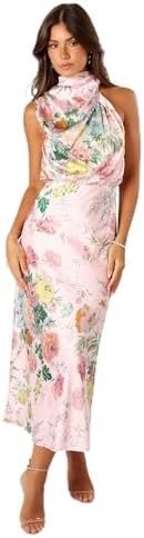 Petal & Pup Women's Anabelle Halter Neck Midi Dress | Amazon (US)