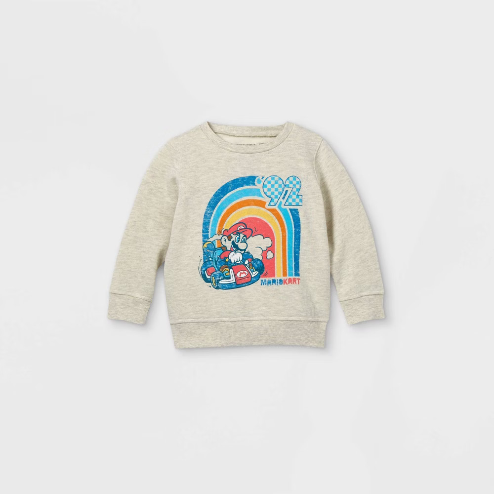 Toddler Boys' Super Mario Fleece Crew Neck Pullover - | Target