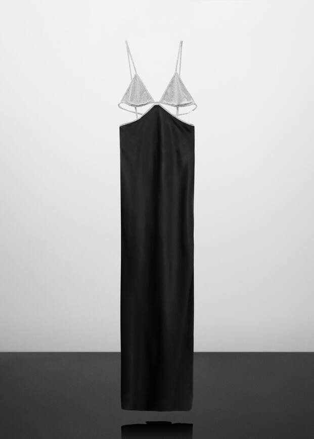 Stras jurk met open rug -  Dames | Mango Nederland | MANGO (NL)