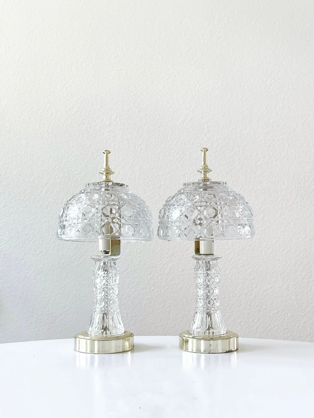 Ornate Umbrella Clear Crystal Glass Table Dresser Night Light - Etsy | Etsy (US)