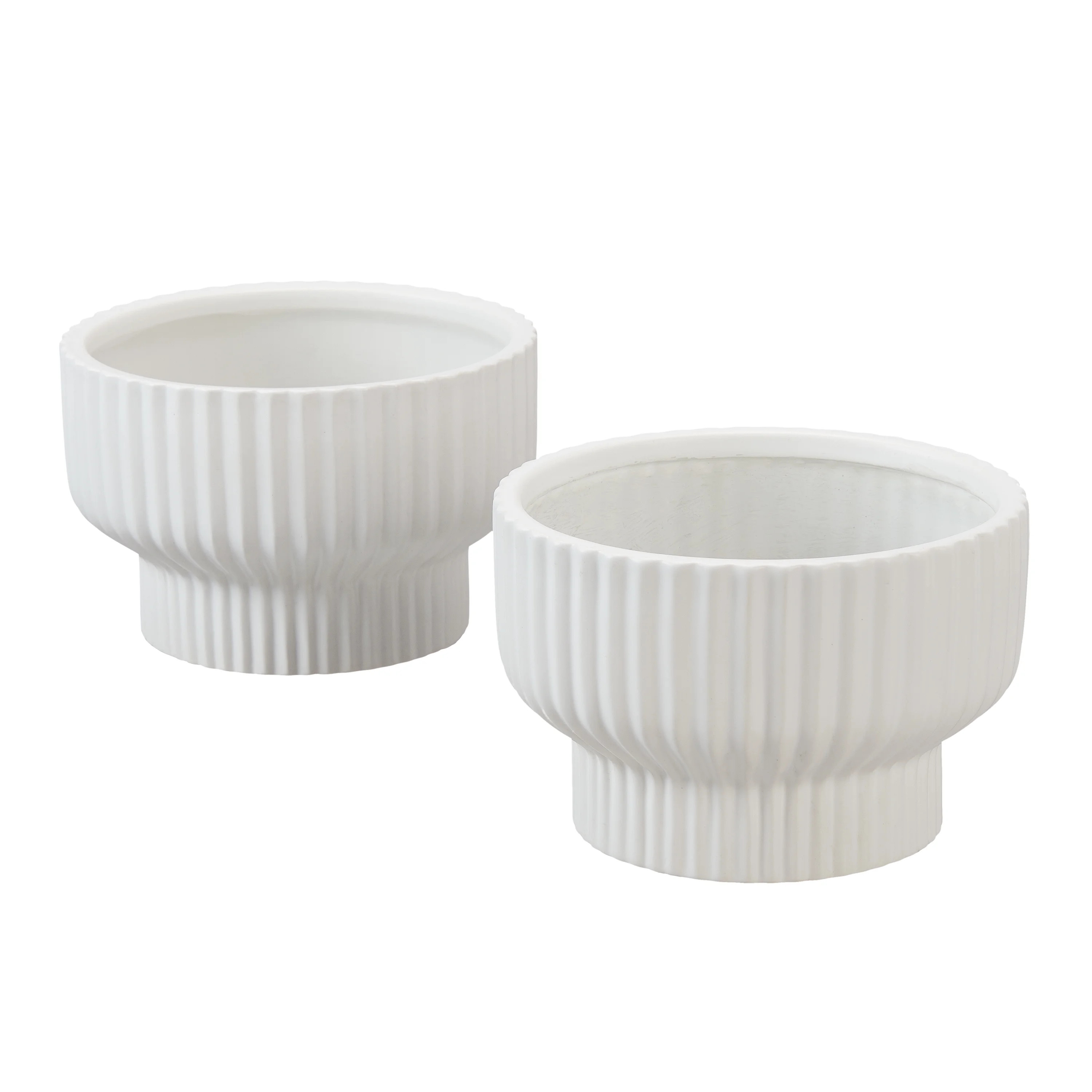 Better Homes & Gardens 8" x 8" x 5" Round White Ceramic Plant Planter (2 Pack) - Walmart.com | Walmart (US)