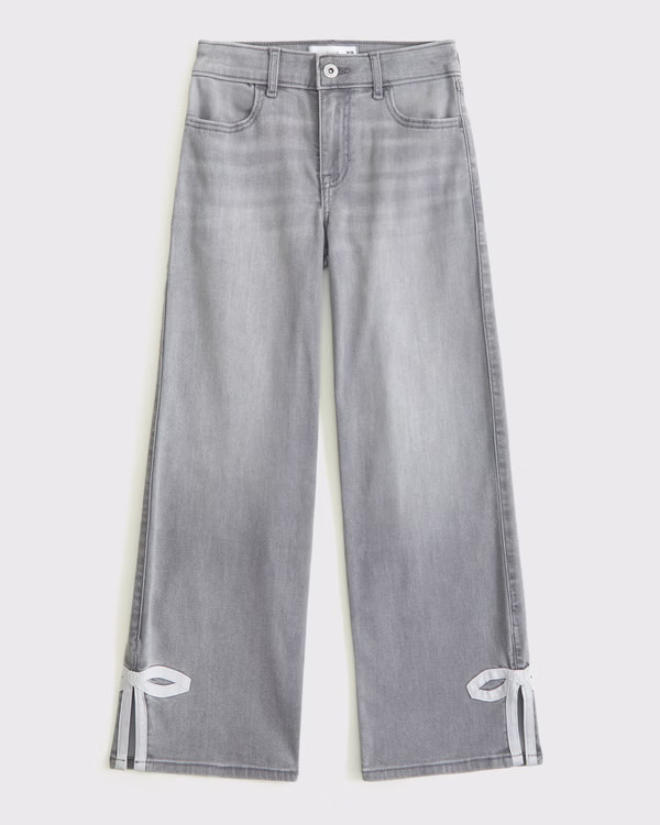 girls high rise wide leg jeans | girls bottoms | Abercrombie.com | Abercrombie & Fitch (US)