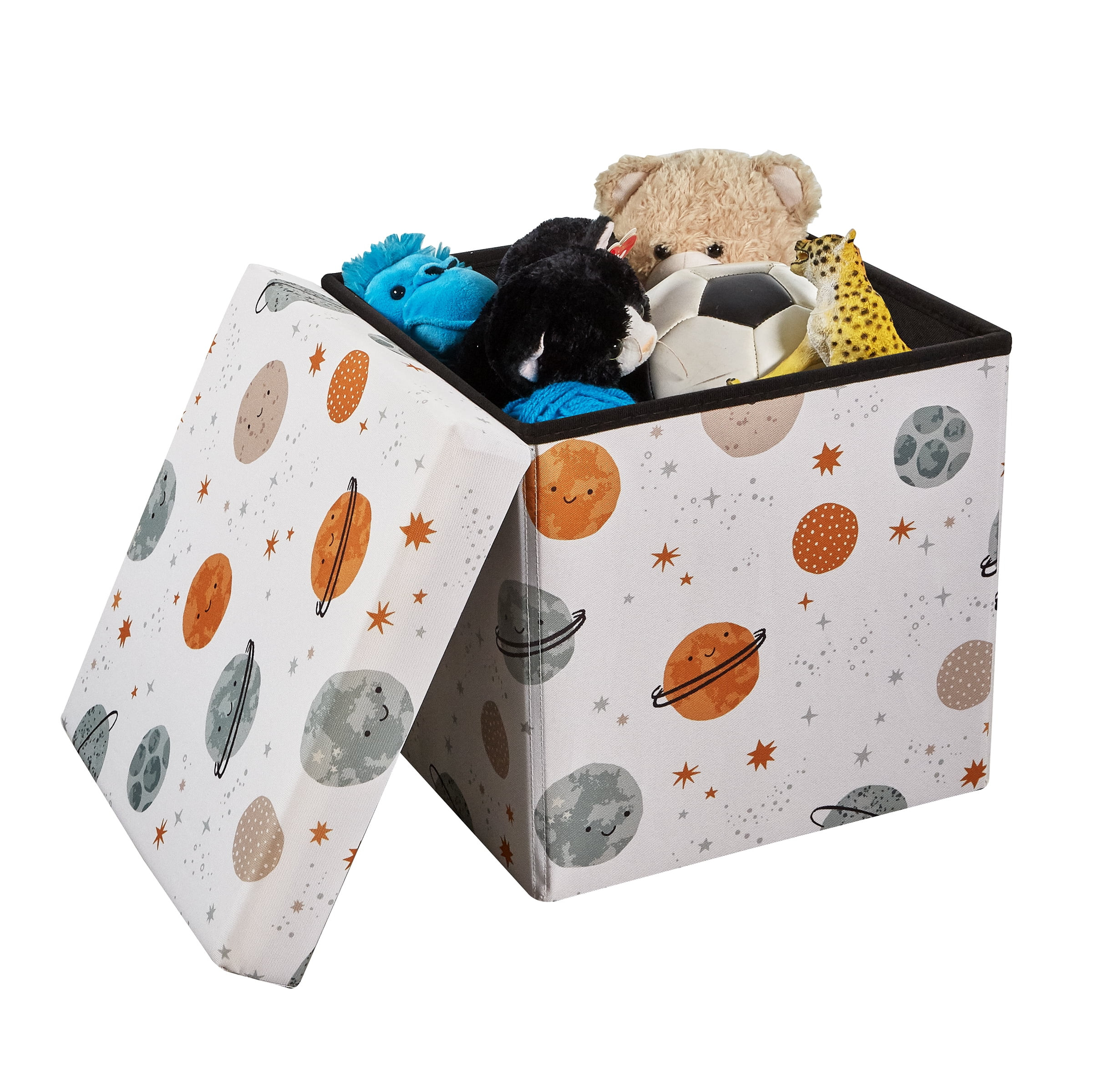Kvell Kids 15 x 15 x 15 inches Collapsible Toy Storage Bin with Planet Design and Removable Lid | Walmart (US)