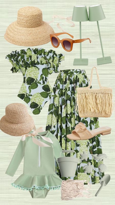 Swimsuits and Amazon finds! 

#swimsuits #amazonfinds #strawhat #mommyandme #girlsswimsuits #hydrangea #rufflesandals #slides #womens #kids #preppy #grandmillenial 