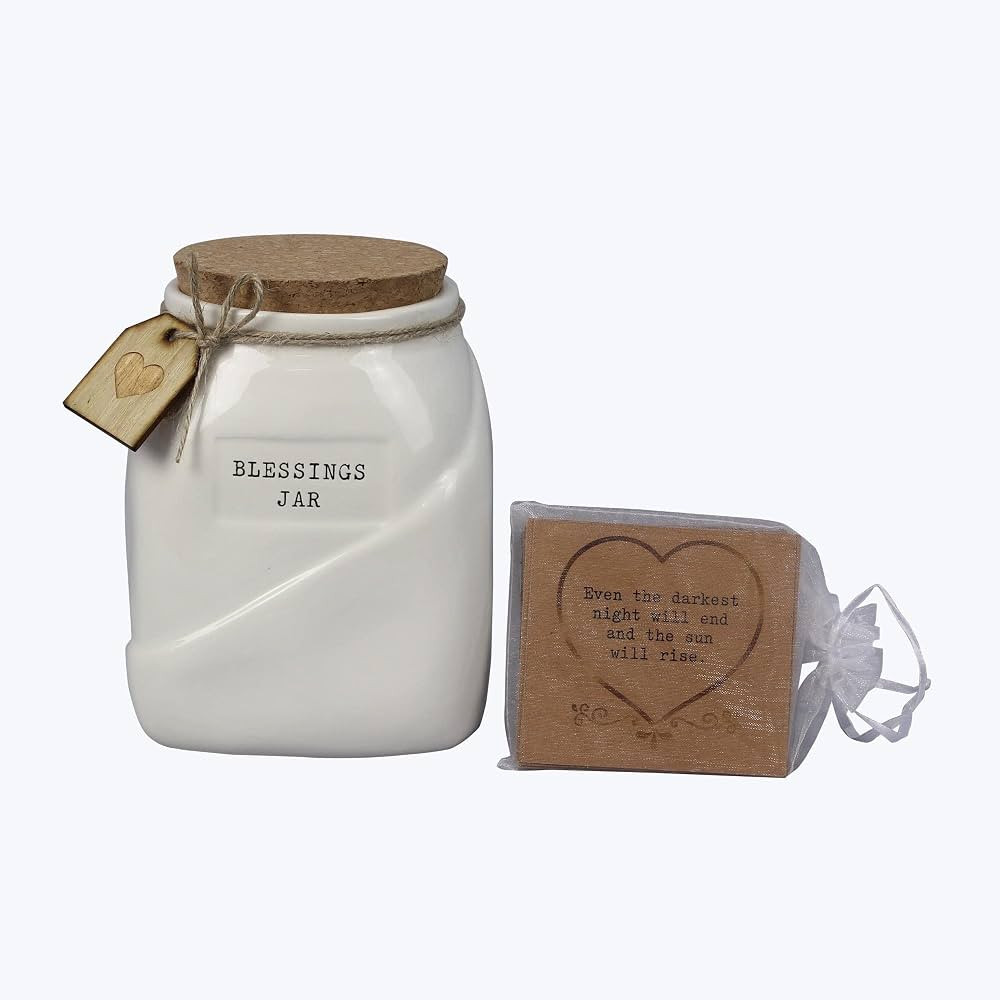 Young's Inc. Ceramic Blessing Jar with Blessing Cards - Cute Room Decor - Christian Gifts | Amazon (US)
