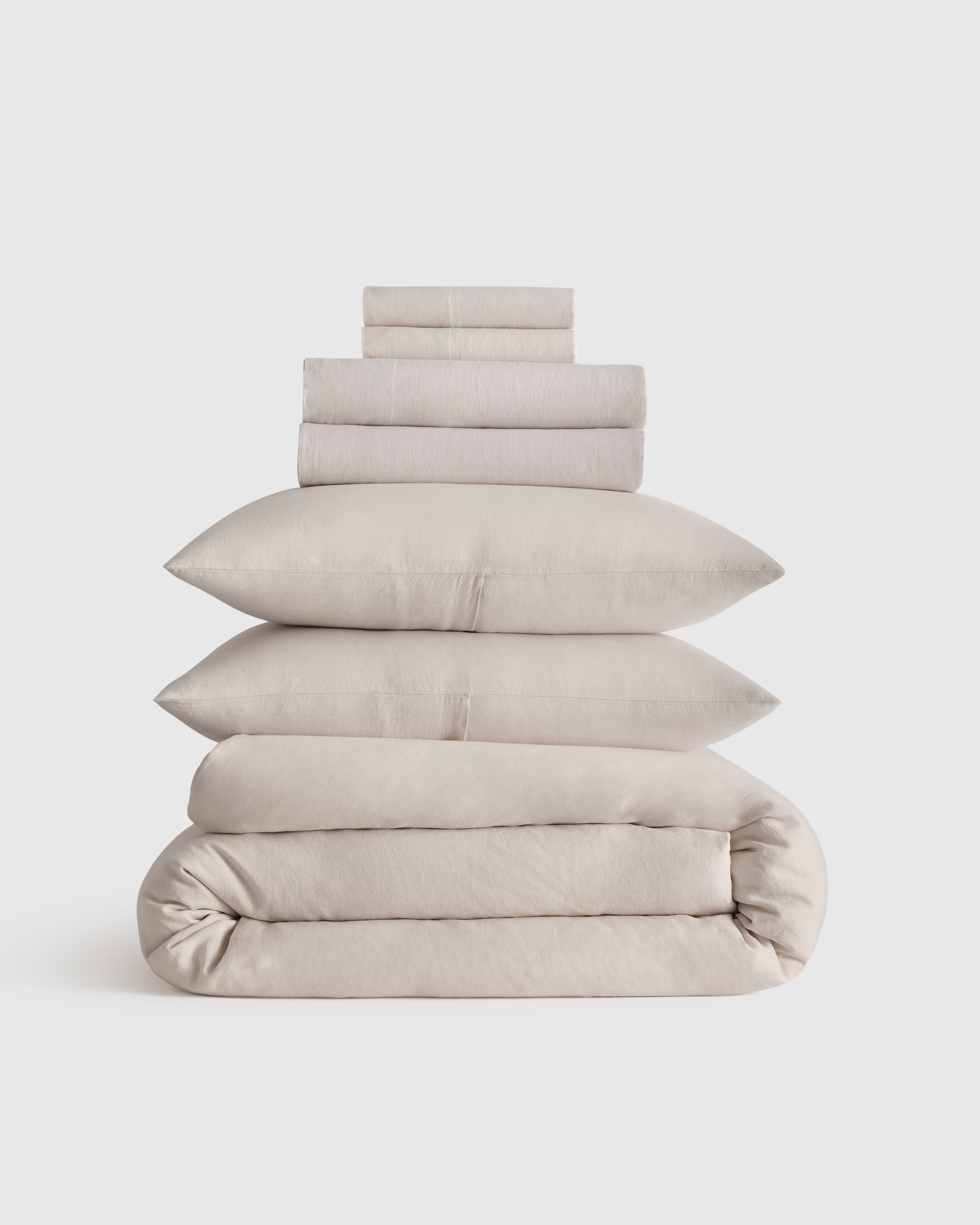 Quince | European Linen Duvet Deluxe Bundle in Soft Blush, Size King | Quince