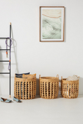 Water Hyacinth Nesting Baskets, Set of 3 | Anthropologie (US)