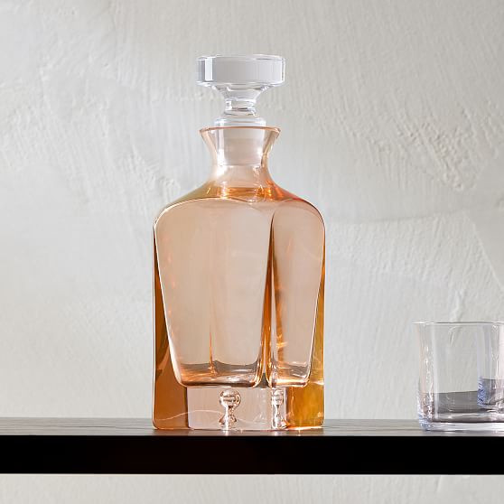 Estelle Colored Decanter Glass, Blush | West Elm (US)