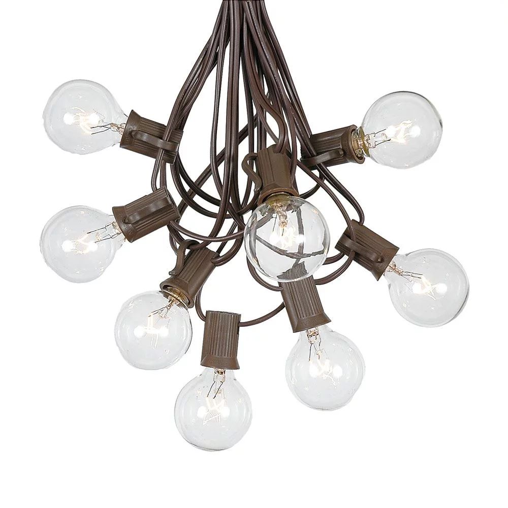 g40 patio string lights with 25 clear globe bulbs - hanging garden string lights - vintage backya... | Walmart (US)