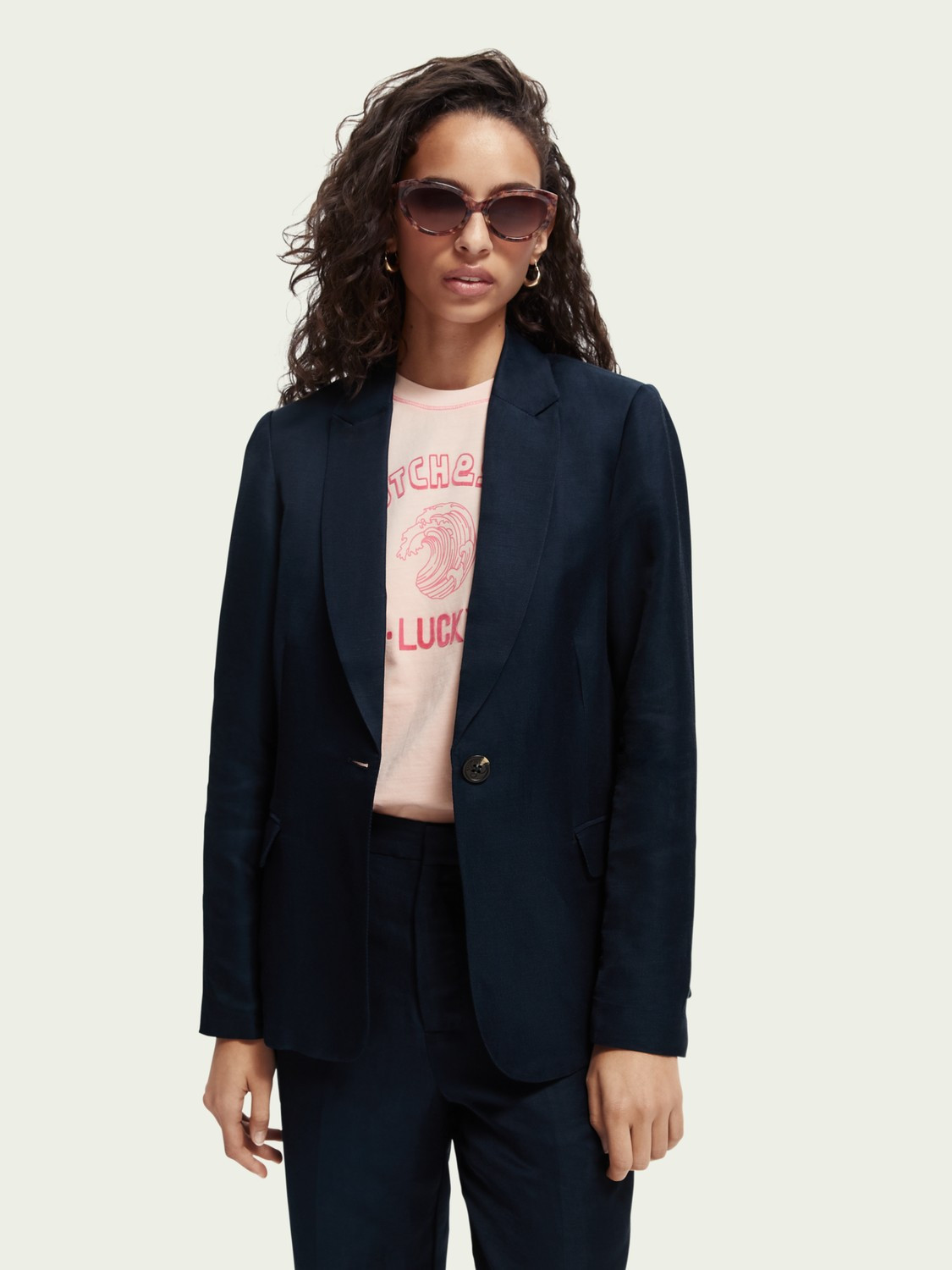 Single-breasted linen-blend blazer
    
        | Women | Scotch & Soda (US)