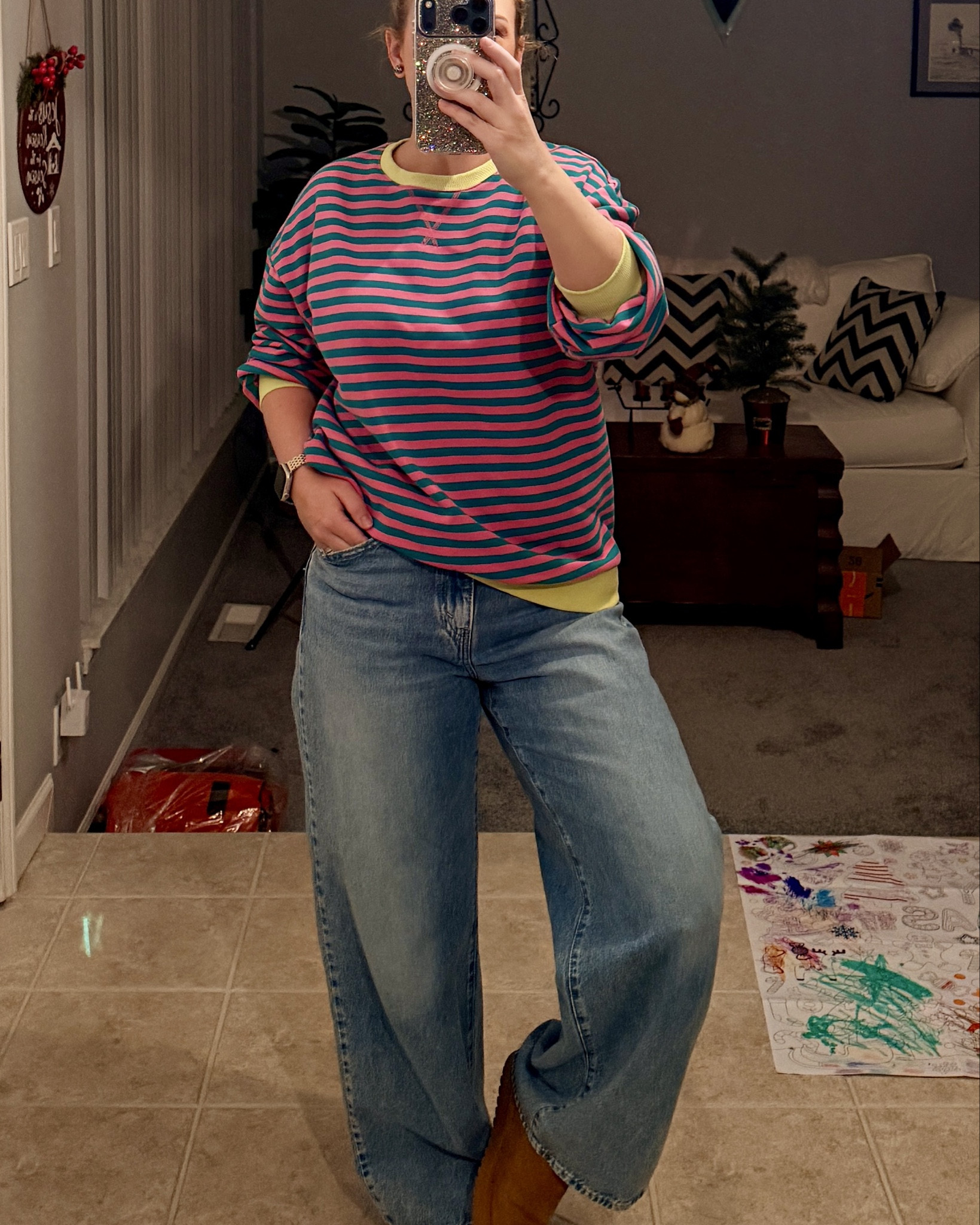 Friday casual with some toddler flair. Headband and necklace added on by my 2-year old fashion consultant 

#LTKootd #LTKKids #LTKmomlife