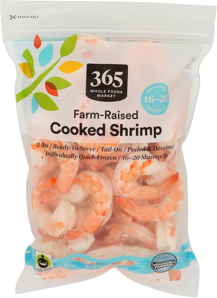 365 by Whole Foods Market Cooked 16/20 Count Shrimp Value Pack, 32 OZ | Amazon (US)