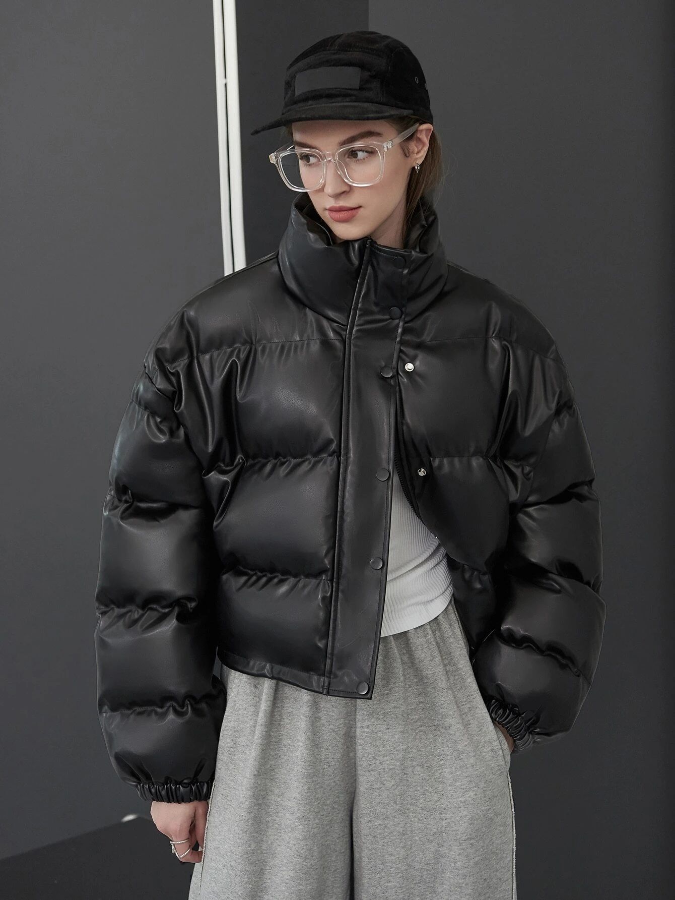 SHEIN COLDBREAK Solid Zip Up Winter Coat | SHEIN