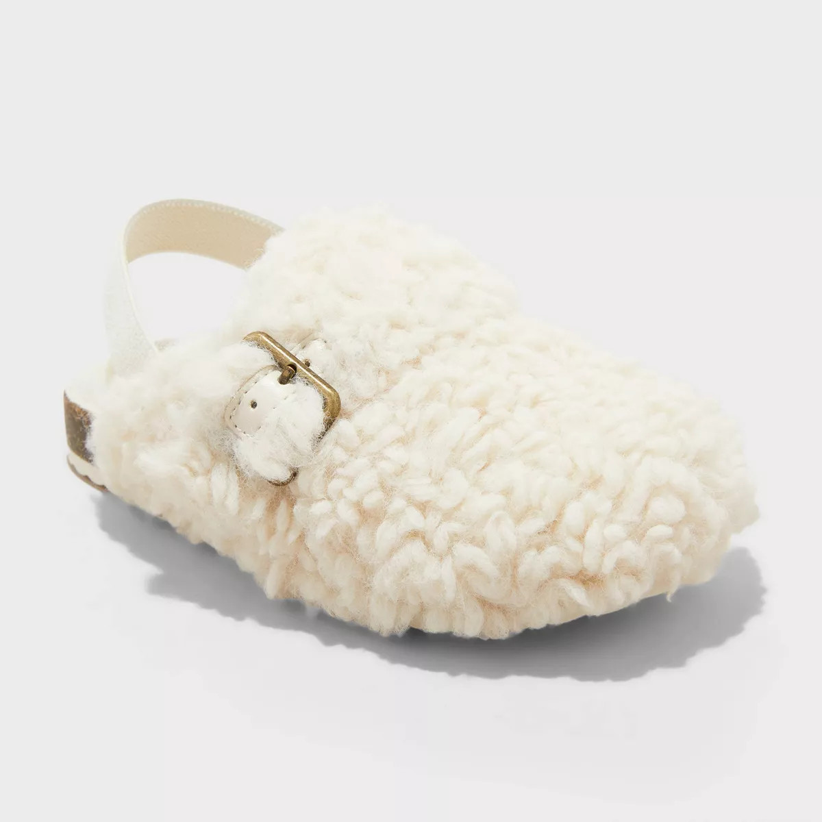 Toddler Girls' Mila Faux-Shearling Clog Loafer Slippers - Cat & Jack™ Ivory | Target