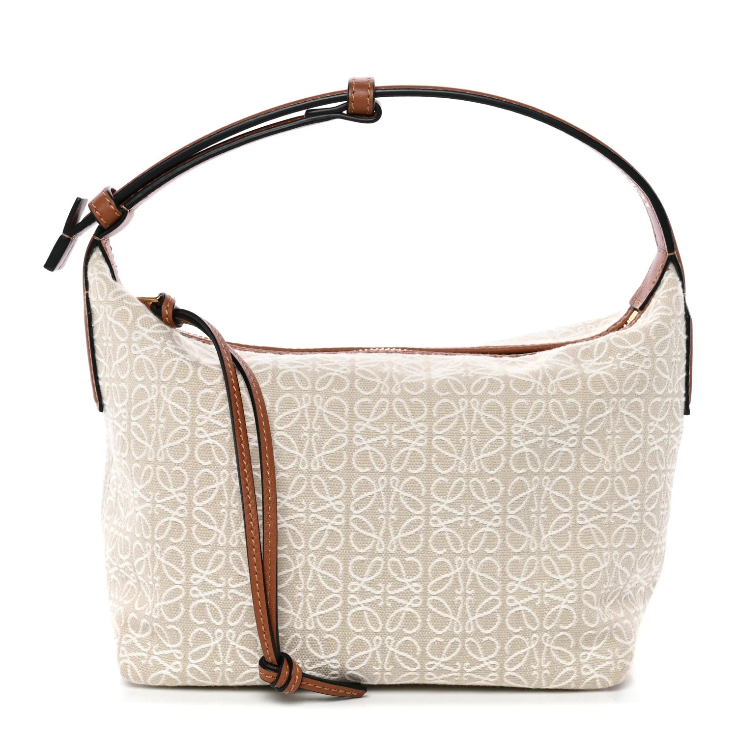 Jacquard Anagram Calfskin Small Cubi Bag Ecru Tan | FASHIONPHILE (US)