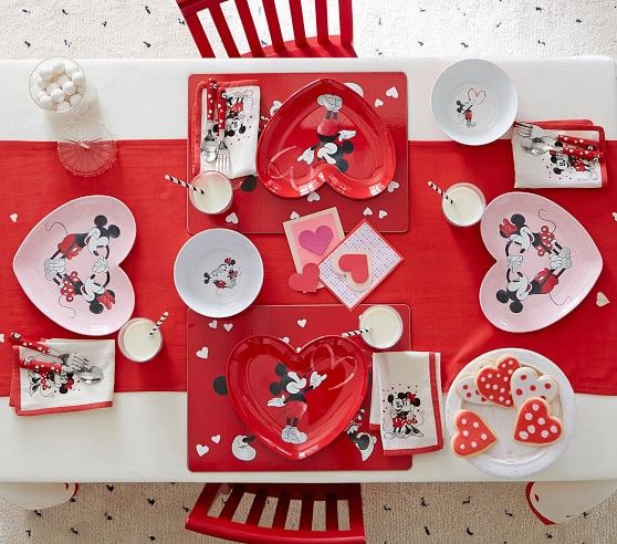 Disney Mickey Mouse Valentines Heart Shaped Plates | Pottery Barn Kids