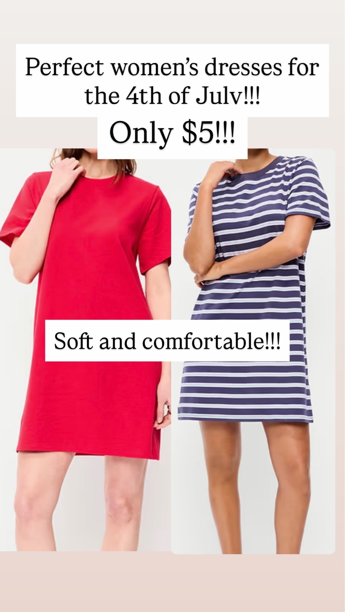 Women’s t-shirt dresses are $5 from $19!!!

#LTKSaleAlert