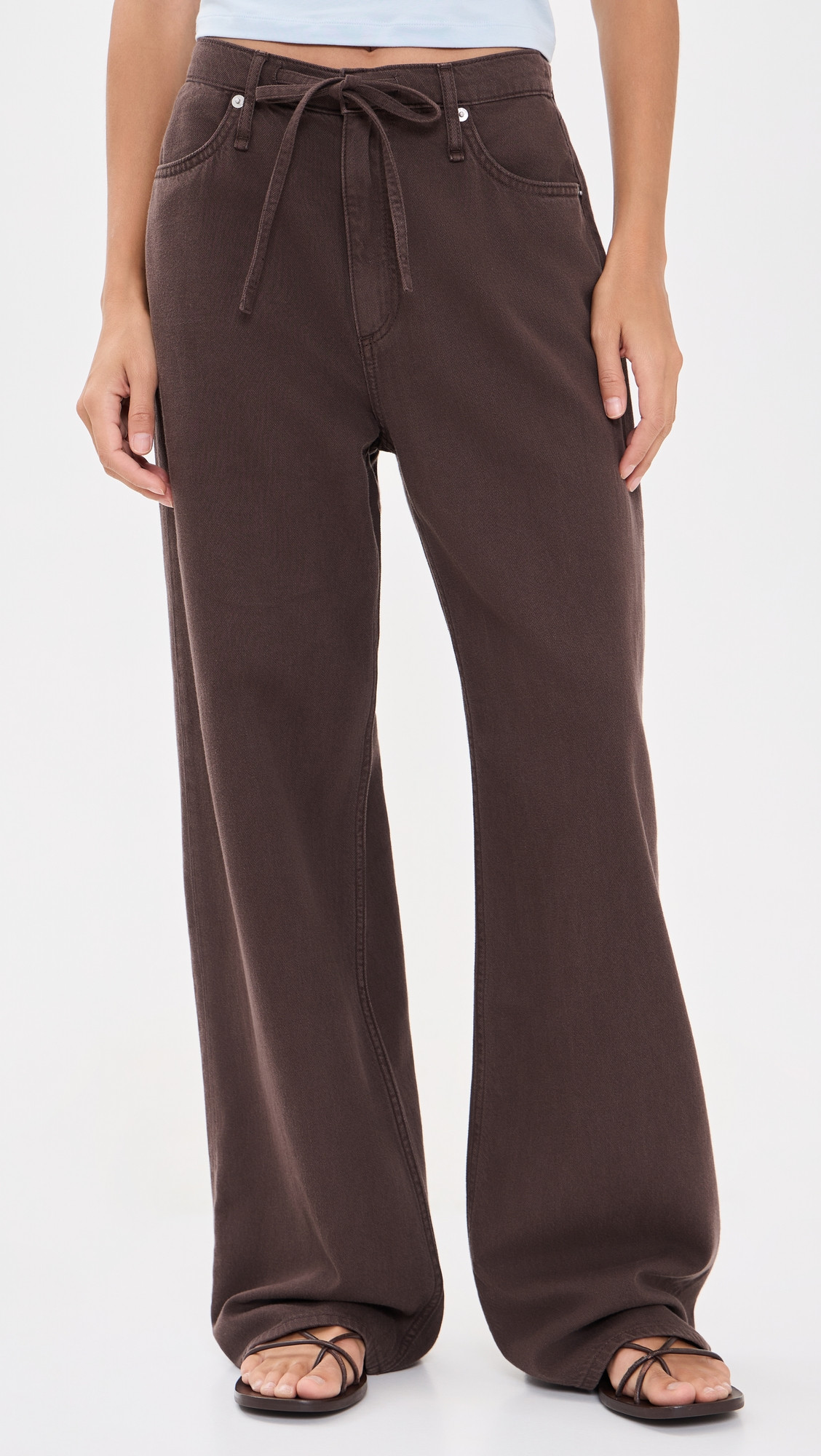 rag & bone Phoebe Drawstring Jeans Dkbrownstn S | Shopbop