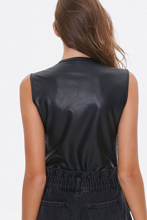 Faux Leather Sleeveless Bodysuit | Forever 21 (US)