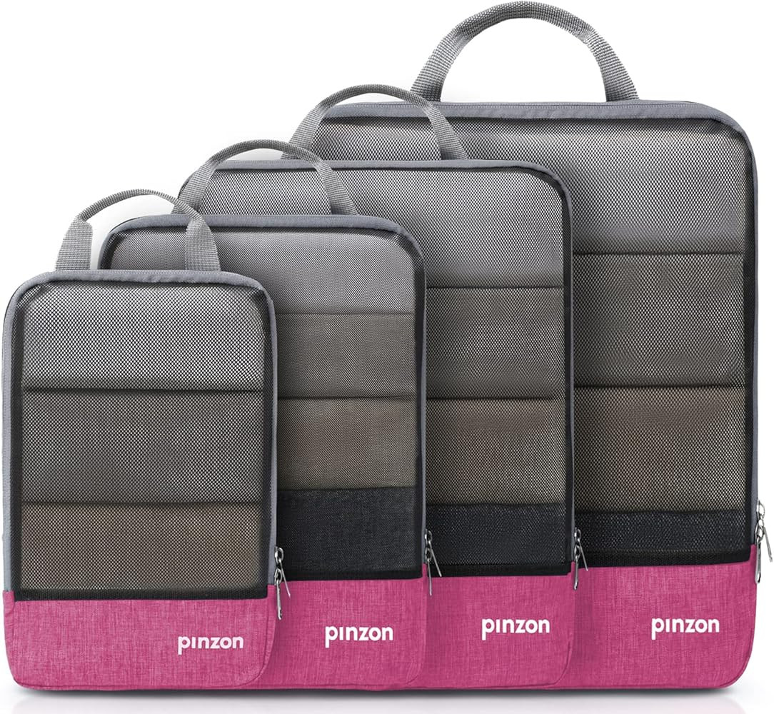 Amazon Brand - Pinzon Premium Packing Cubes, 6 Set Compression Packing Cubes with Laundry Bag & S... | Amazon (US)