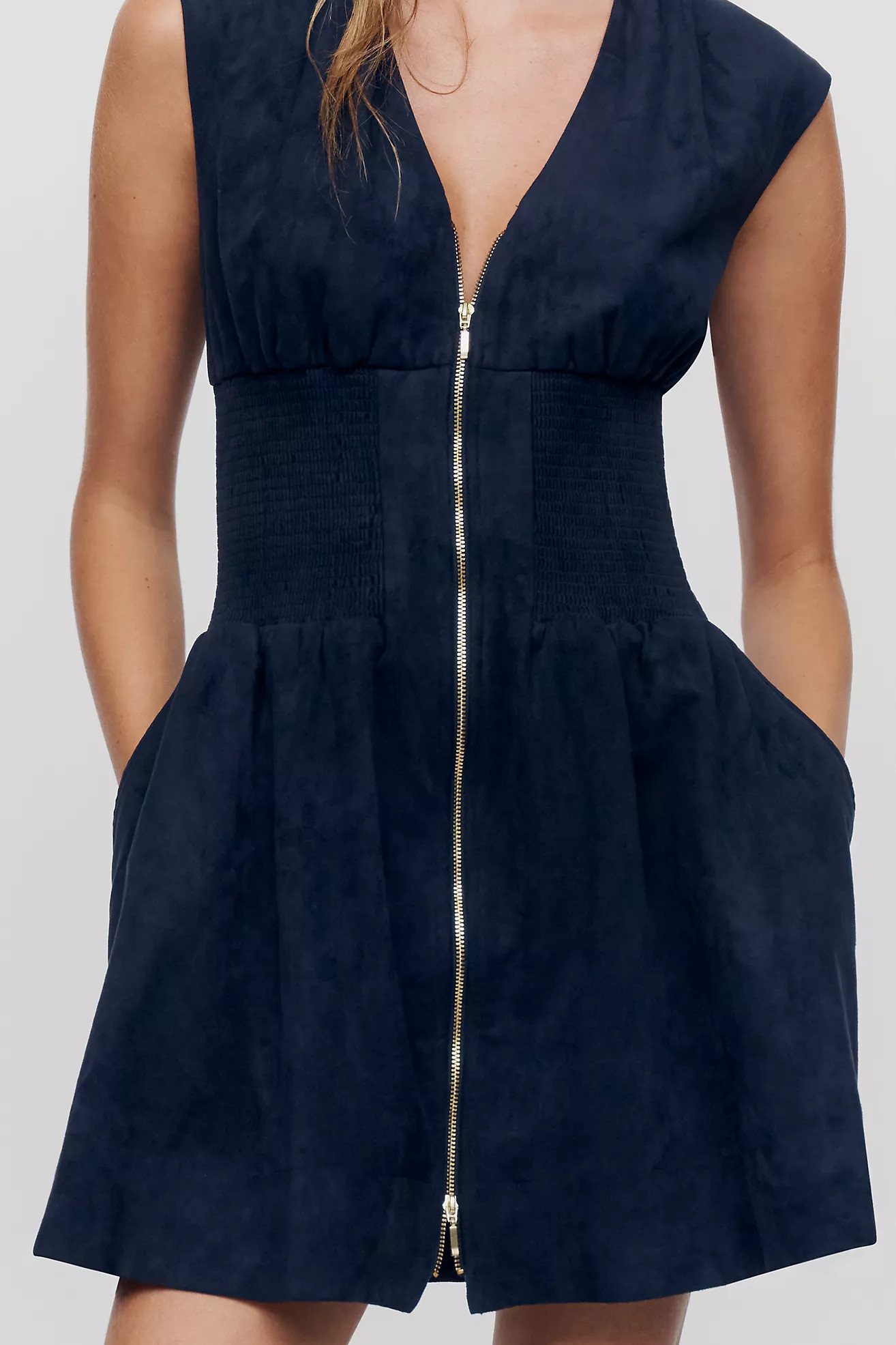 Maeve Tommie Faux Suede Mini Shirtdress | Anthropologie (US)
