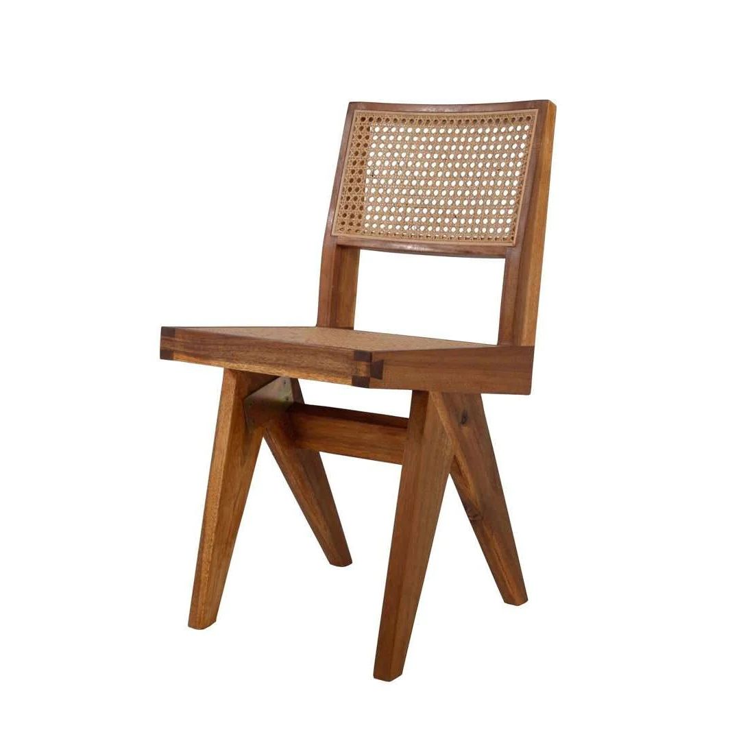 Mid Century Hand Caned Jeanneret Side Chair | France and Son