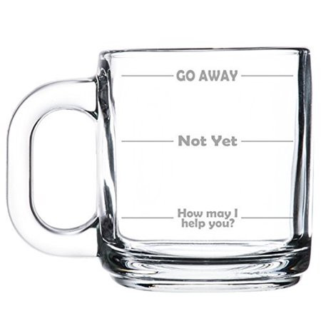 10oz Glass Coffee Tea Mug Cup Funny Mood Fill Lines Go Away, How May I Help You | Walmart (US)