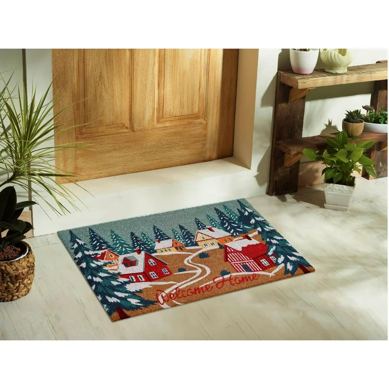 Holiday Time Winter Village Coir Fiber Doormat 18"x30" | Walmart (US)