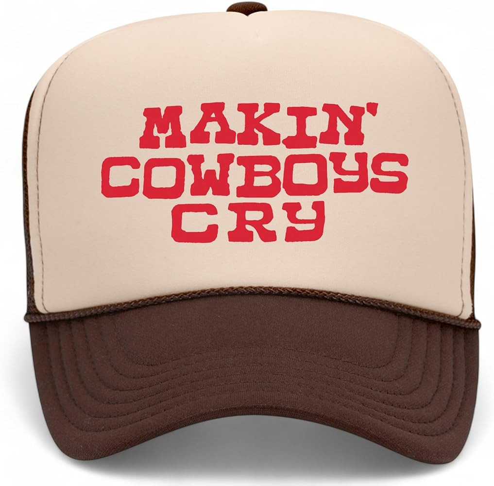 Makin' Cowboys Cry Trucker Hat | Vintage Cowgirl Western Funny Country Summer | Premium Foam Snap... | Amazon (US)