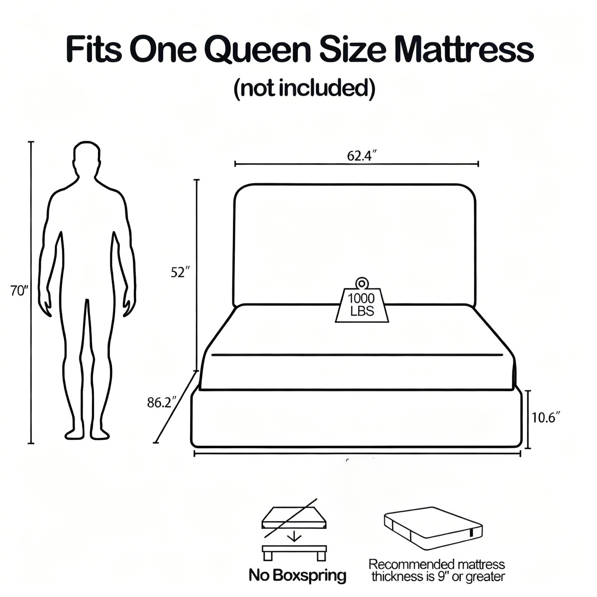 Canter 52" High Tall Headboard Upholstered Bed | Wayfair North America