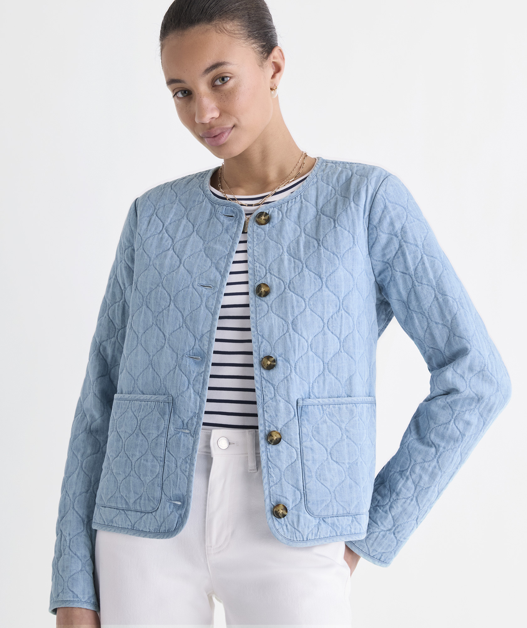 Quilted Chambray Jacket | vineyard vines