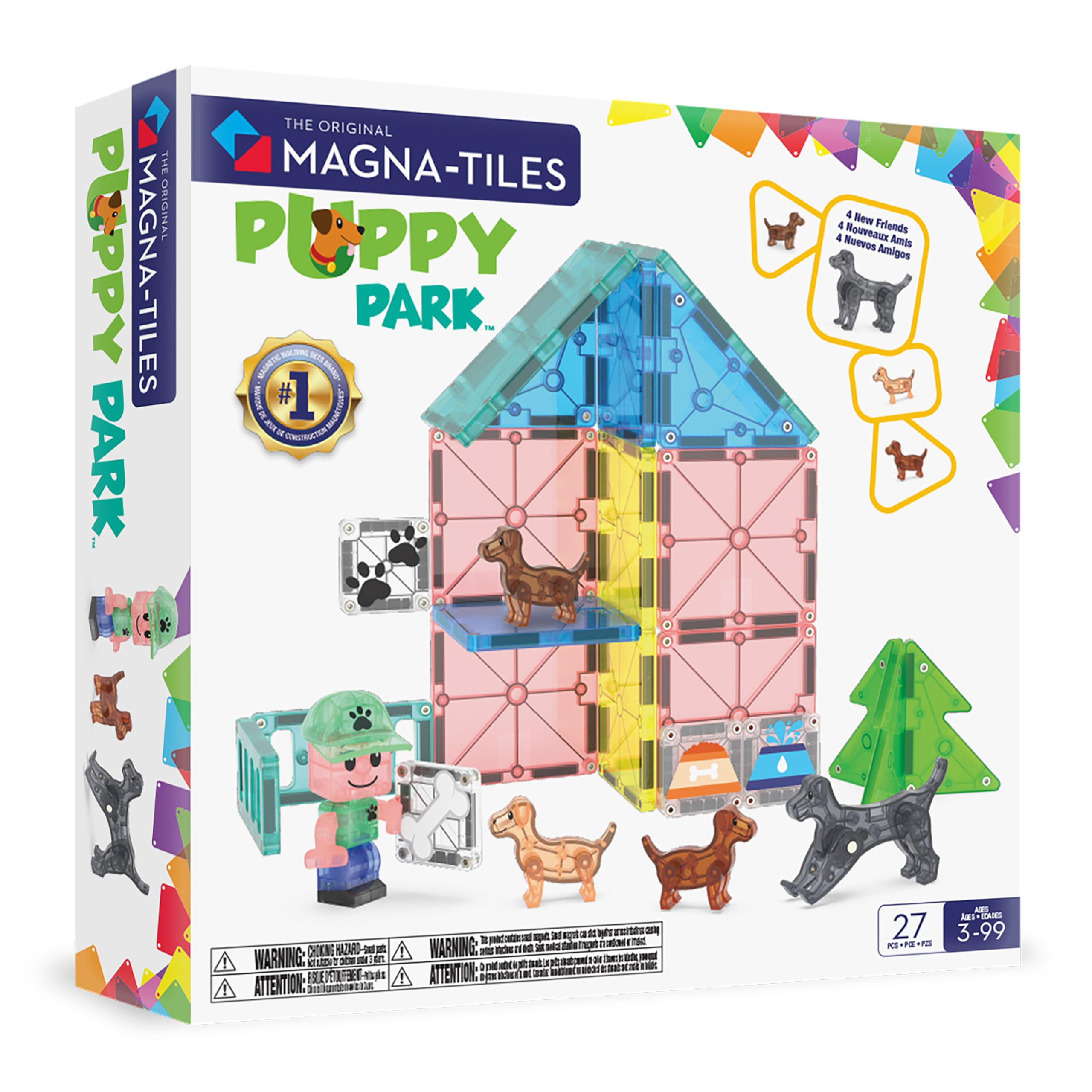 Magna-Tiles Puppy Park 27-Piece Magnetic Construction Set, The Original Magnetic Building Brand | Amazon (US)