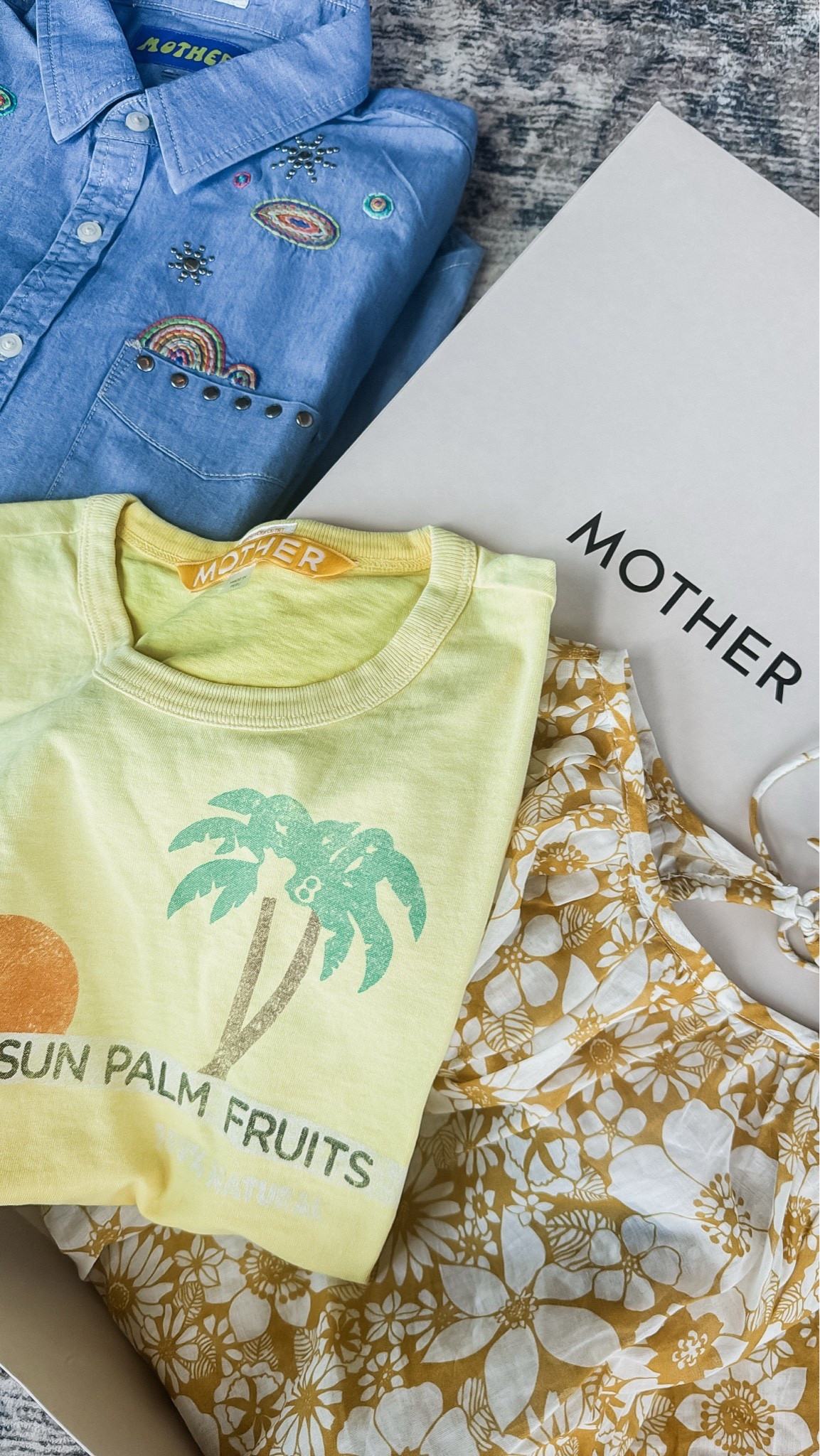 Summer vibes from Mother denim 
Medium in denim top & tee
Small blouse

#LTKmomlife #LTKOver40 #LTKSeasonal