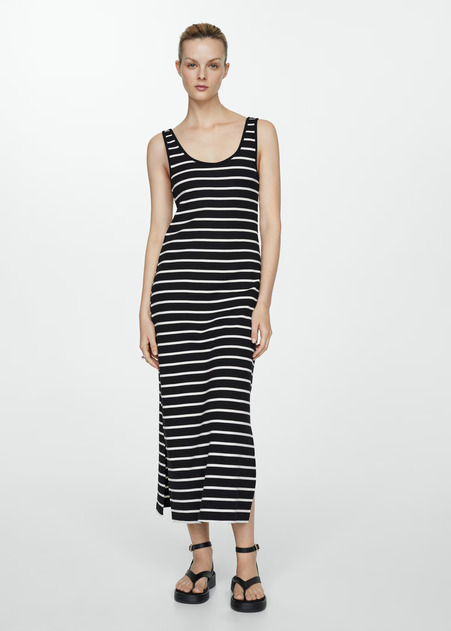 Cut-out striped dress - Woman | MANGO USA | MANGO (US)
