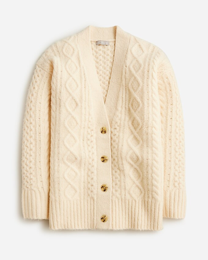 Cable-knit stretch cardigan sweater | J. Crew US