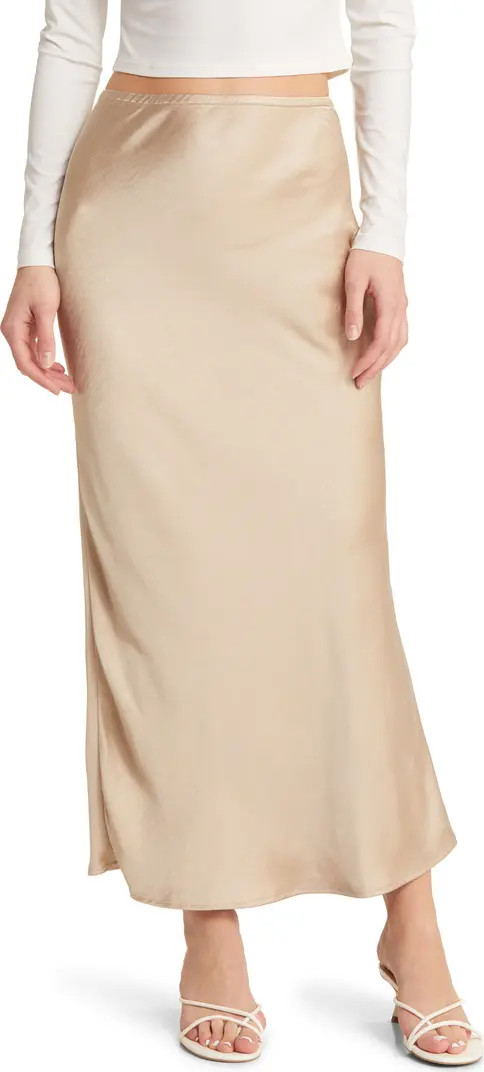 Open Edit Satin Maxi Skirt | Nordstrom | Nordstrom