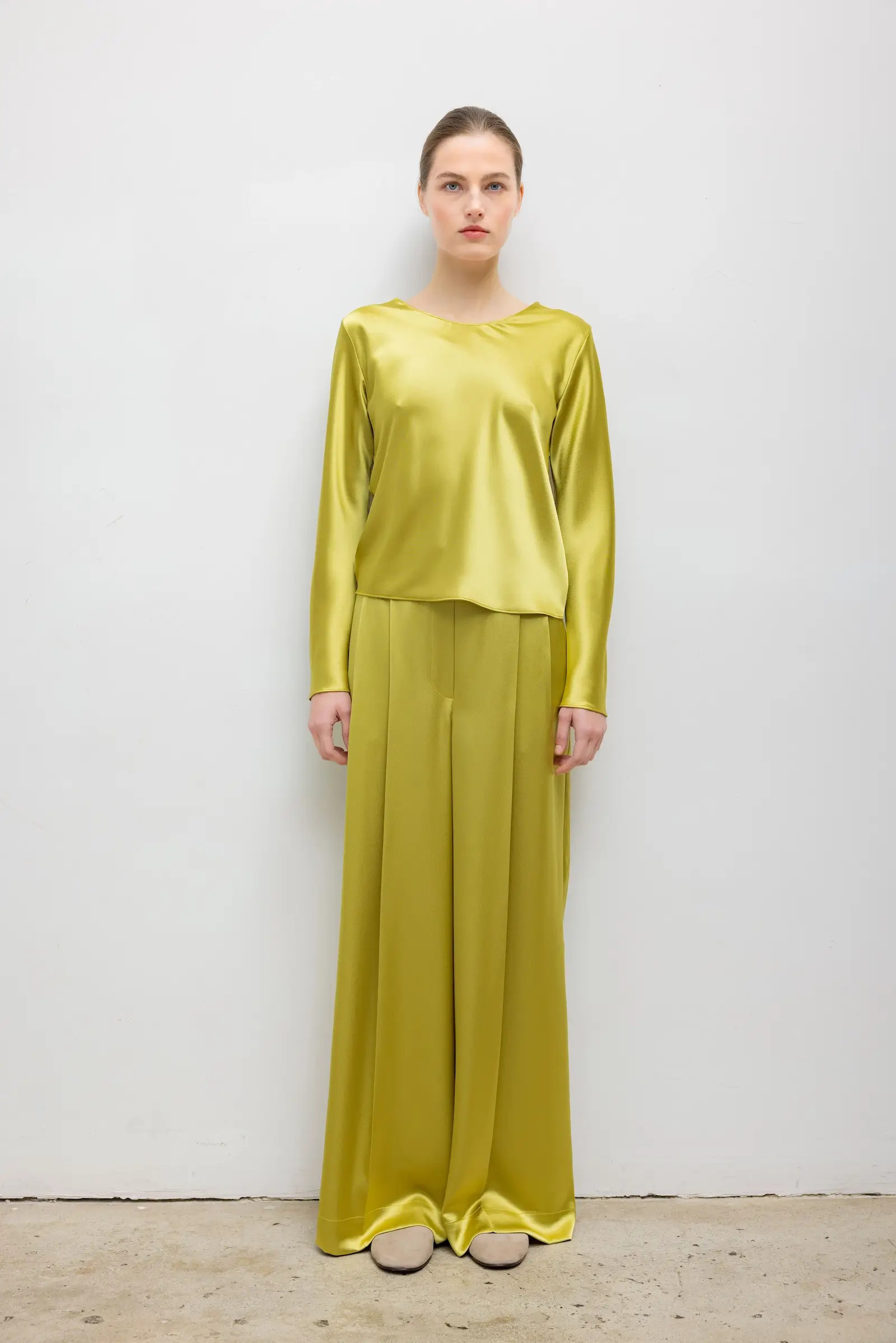 Barb Pleated Trouser - Chartreuse / S | LESET