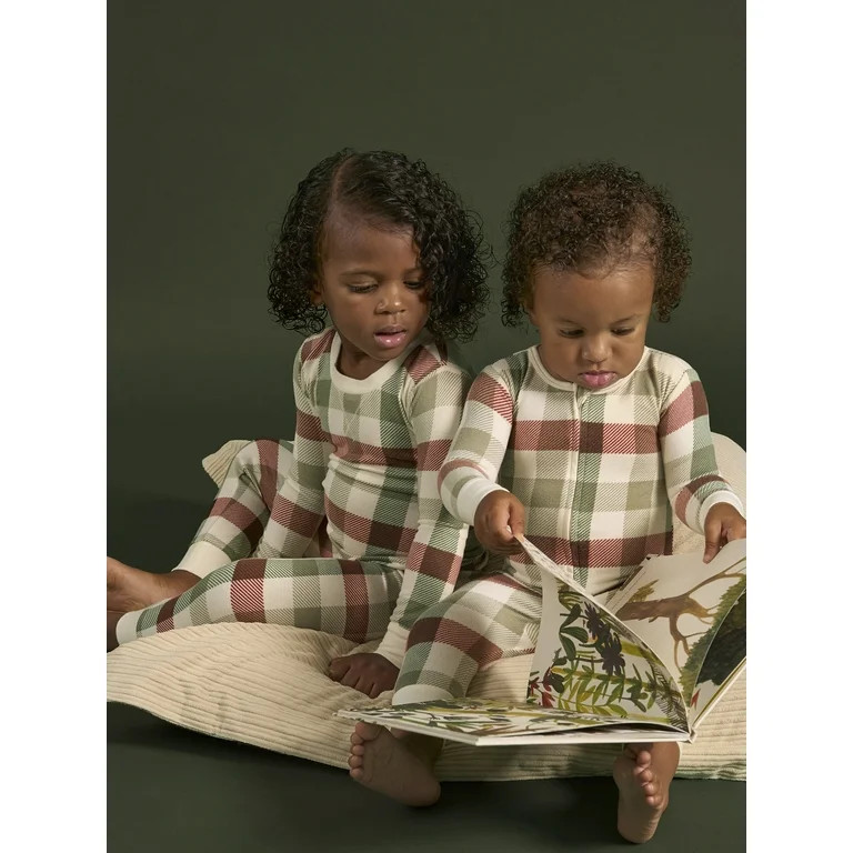 Modern Moments by Gerber Neutral Super Soft Hacci One-Piece Christmas Pajamas, 0/3 Months - 5T - ... | Walmart (US)