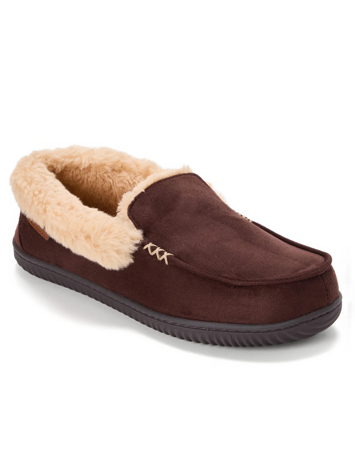 Dearfoams Cozy Comfort Men's Cuffed Moccasin Slippers | Walmart (US)