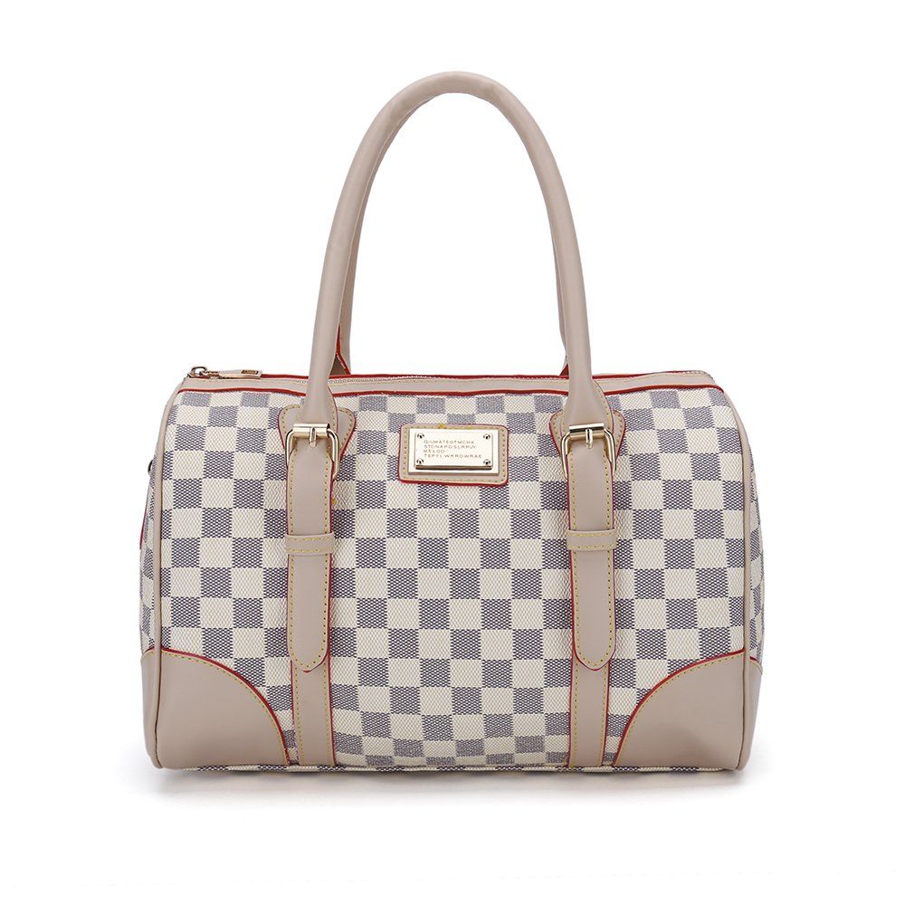 RICHPORTS Checkered Tote Shoulder Bag with inner pouch - PU Vegan Leather | Walmart (US)