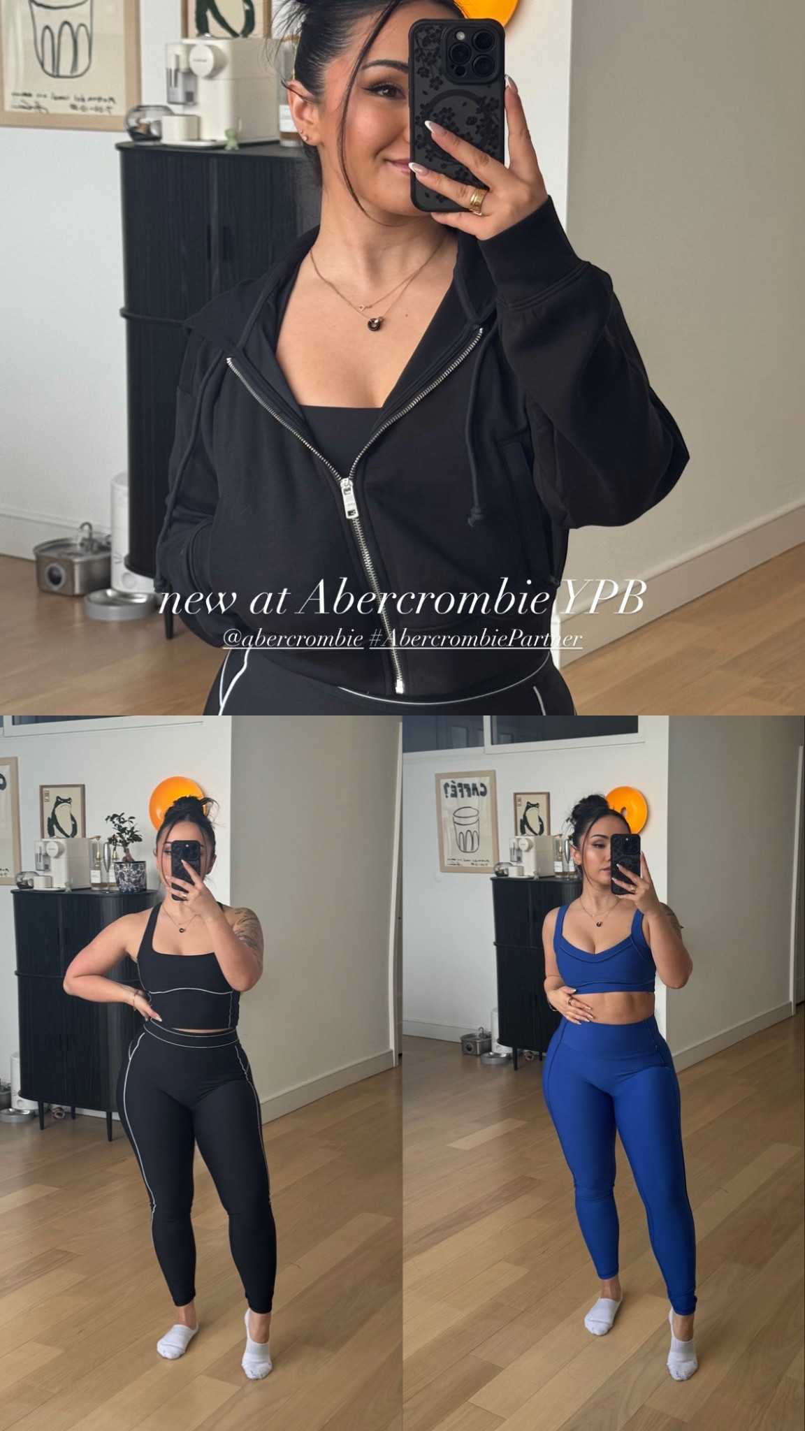 #AbercrombiePartner the most gorgeous activewear sets for the low-impact girlies from @abercrombie <3 wearing size Small (small petite in the leggings) for everything!
